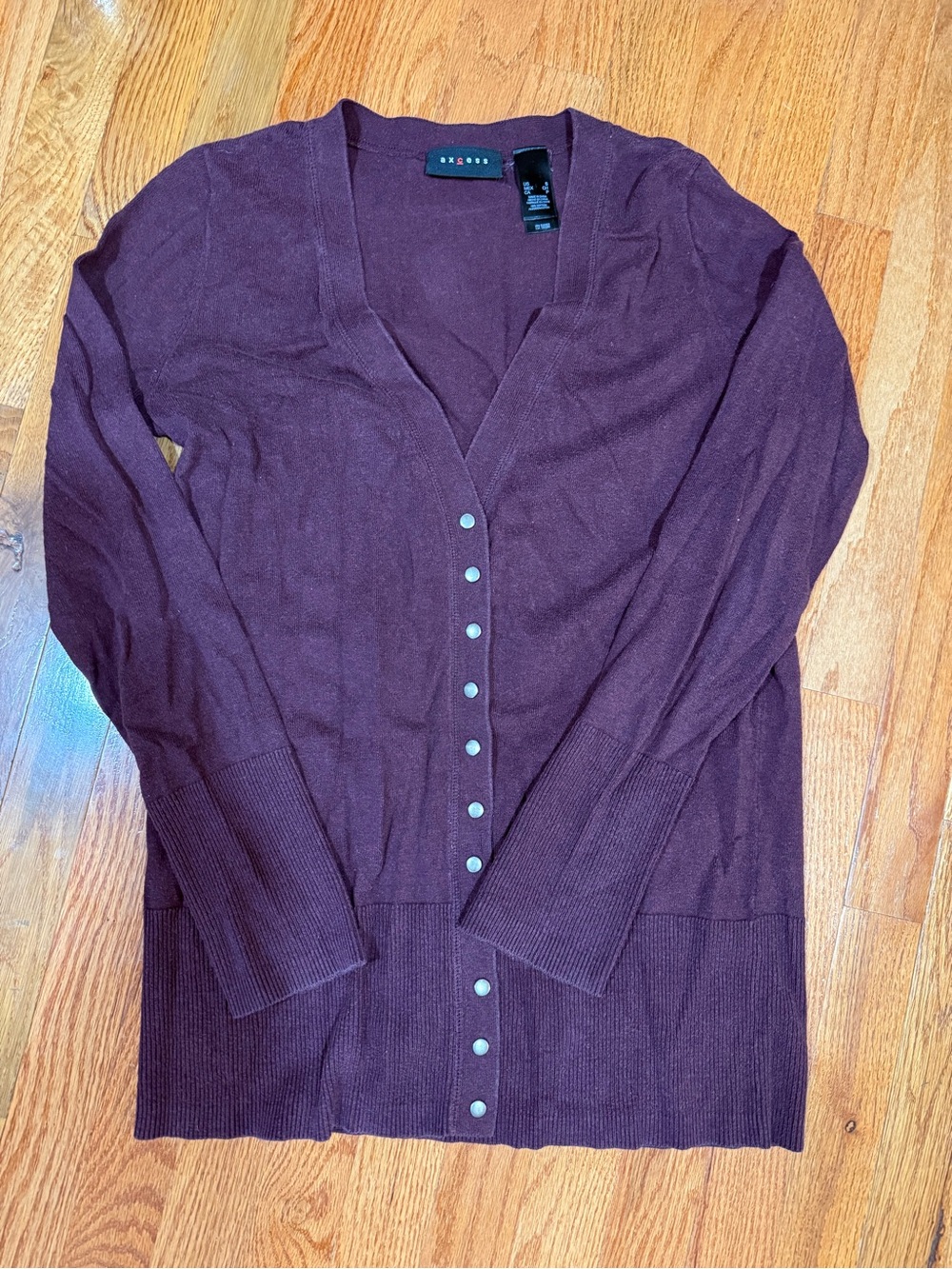 Axcess Plum Button-Front Women's Cardigan